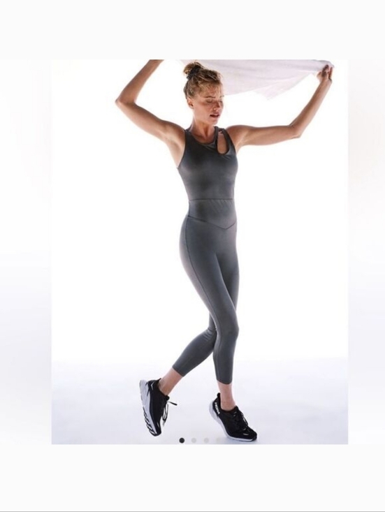 Free People Pants - We The Intimately Free People Movement In My Orbit Metallic Asymmetric Jumpsuit